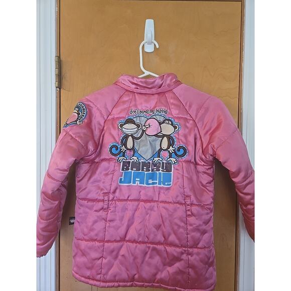 Bobby Jack Pink Puffer Jacket Coat Size 7/8 Vintage Y2K - Picture 8 of 9
